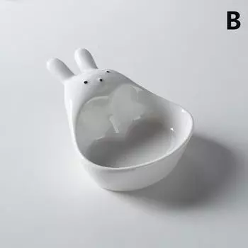 Супер милый мультяшный кролик блюдце для макания бытовая трехмерная керамическая тарелка кетчуп закуска тарелка винегрет белый кролик