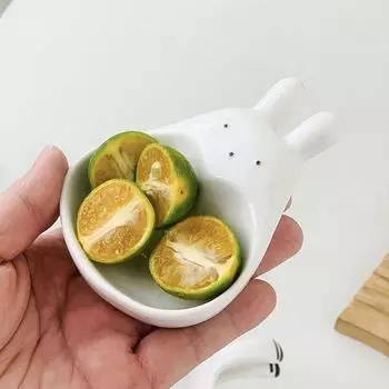 Супер милый мультяшный кролик блюдце для макания бытовая трехмерная керамическая тарелка кетчуп закуска тарелка винегрет белый кролик