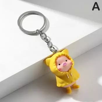 Супер милый плащ свинья брелок нежный ретро многоцветный маленький поросенок сумка кулон мультфильм смешной брелок животное подарки as the picture