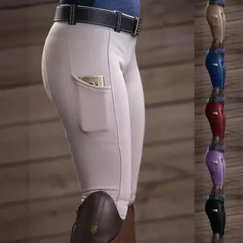 Супер модные женские однотонные леггинсы для верховой езды с высокой талией, штаны для йоги, подтяжка бедер, контроль живота, леггинсы для бега M синий