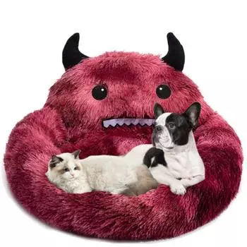Супер мягкая кровать для собаки, зимний домик для собаки, длинный плюшевый спальный мешок для собак, подушка для кошек, коврик, теплая корзина для принадлежностей для больших и маленьких собак, кошек M:50x50cm розовый