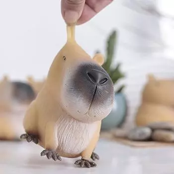 Супер мягкая симпатичная игрушка Q-Bullet Capibala Мини-игрушки Kawaii Снятие стресса Сжатие Быстрое восстановление Игрушка в виде животных TPR Декомпрессионная игрушка