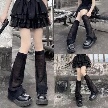Супер мягкие ботинки, чехлы на манжеты, Y2K, прозрачные носки с кружевной сеткой, гетры с кружевными подтяжками, летние White-Style 2