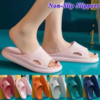 Супер мягкие домашние тапочки для пар, домашние нескользящие сандалии, летние нескользящие тапочки для душа на толстой подошве для ванной и душа для женщин и мужчин 45 зелёный