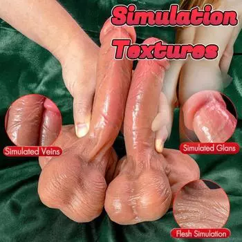 Супер мягкий фаллоимитатор Meat-King с яйцом, женские секс-игрушки, жидкий силикон, имитация фаллоса, присоска, устройства для женской мастурбации Meat-king L