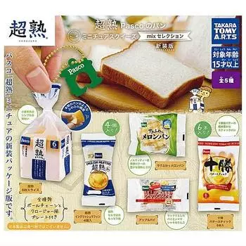 Супер мягкий хлеб Pasco Bread Miniature Squeeze Mix Selection New Edition Types Set Gacha Gacha Capsule Toy (Перепродажа) [5 (Полный Полный)]