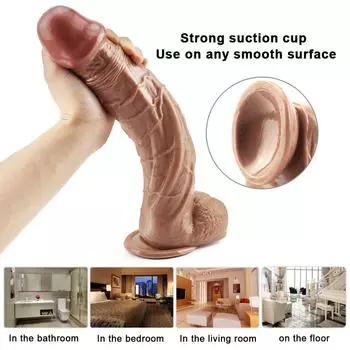 Супер мягкий на ощупь реалистичный толстый фаллоимитатор, имитация пениса, медицинская секс-игрушка для взрослых для женщин, мастурбаторы на присоске 18+, магазин для взрослых 31cm