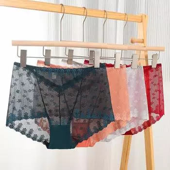 Супер мягкое кружевное нижнее белье для женщин больших размеров с высокой талией, сексуальное прозрачное сетчатое женское нижнее белье L чёрный