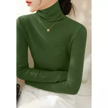 Super Nice Wool Half Turtleneck Slim Fit Inner Wear Knitting Bottoming Shirt for Women Spring New Arrival Classy French Style Long Sleeve Tops