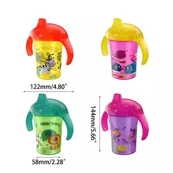 Супер носик Grip N Sip Cup с двумя ручками, непроливающаяся чашка для воды 260 мл 8,8 унций, поильник с трубочкой, обучающая чашка для малышей 1