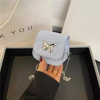 Супер огненная маленькая сумка женская новая сумка-мессенджер с цепочкой универсальная изысканная летняя серебряная мини-сумка в национальном стиле синий