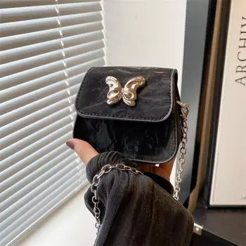 Супер огненная маленькая женская сумка 2025 года, новая сумка-мессенджер с цепочкой, универсальная, изысканная, летняя, в национальном стиле, серебряная, мини-сумка чёрный
