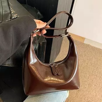 Супер огненная сумка женская модная сумка на одно плечо подмышкой высококачественная изящная мини-сумка коричневый