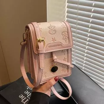 Super Popular Small Bag Spring/Summer Women 2025 New Mobile Phone Coin Purse Versatile Korean Style Popular Online Popular INS Messenger Bag Pink