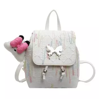 Супер пожарный нишевый женский рюкзак 2024 новый универсальный цепной рюкзак изысканный мини-рюкзак белый