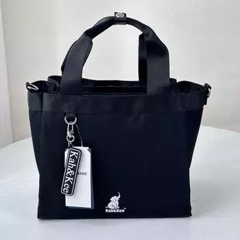 Super Practical Multi-Compartment Japan Lotte Nylon Handbag Black