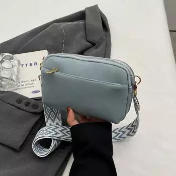 Супер практичная сумка-мессенджер с широким плечевым ремнем, подходящая для походов за покупками и поездок на работу бежевый