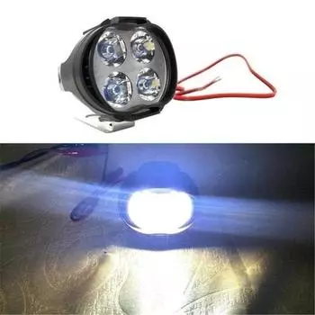 Супер яркая передняя фара для мотоцикла 12 Вт, 4-светодиодная точечная лампа