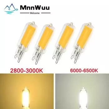 Супер яркая светодиодная лампа G9 7 Вт 9 Вт 12 Вт 15 Вт 220 В/110 В стеклянная лампа постоянной мощности светодиодное освещение лампы G9 COB 220V 7W теплый белый