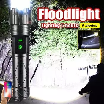 Супер яркий фонарик с высоким люменом 20000LM фонарик мощный светодиодный фонарь XHP120 водонепроницаемый перезаряжаемый фонарик A-Flashlight