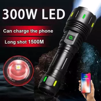 Супер яркий фонарик с высокой яркостью 1000000 лм, люминесцентный фонарь, масштабируемая лампа, самозащитный фонарь, водонепроницаемый фонарик A-Flashlight