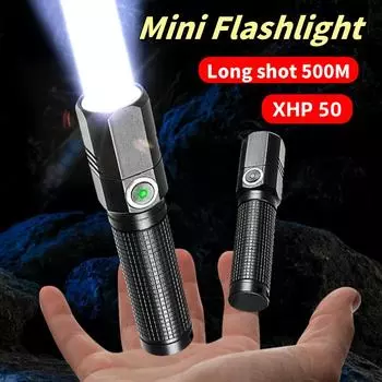 Супер яркий мини светодиодный фонарик USB перезаряжаемый зум-фонарик 3 режима освещения 18650 аккумулятор фонарик для кемпинга и рыбалки