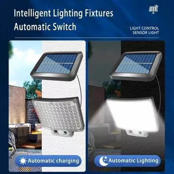 Супер яркий солнечный сплит настенный светильник 3Mode уличный внутренний светодиодный светильник водонепроницаемый датчик движения с 5M удлинителем для сада