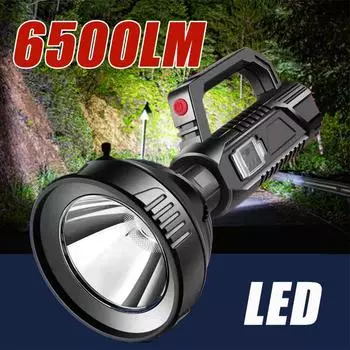 Супер яркий светодиодный фонарик P100 6500LM самые мощные фонари портативный фонарь дальнего действия USB перезаряжаемая лампа для улицы чёрный