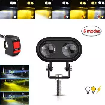 Супер яркий светодиодный мотоциклетный фонарь противотуманный рабочий свет вспомогательный прожектор IP68 водонепроницаемый для 9-30 В тягача ATV UTV 1
