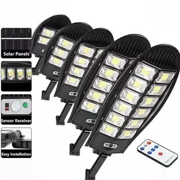 Супер яркий уличный солнечный светильник 8800 мАч уличный солнечный светильник водонепроницаемый PIR датчик движения садовое освещение пульт дистанционного управления L-1COB