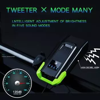 Супер яркий велосипедный фонарь с высоким люменом и электрическим звуковым сигналом с высоким децибелом, водонепроницаемый перезаряжаемый, простая установка, светодиодный велосипедный фонарь B красный