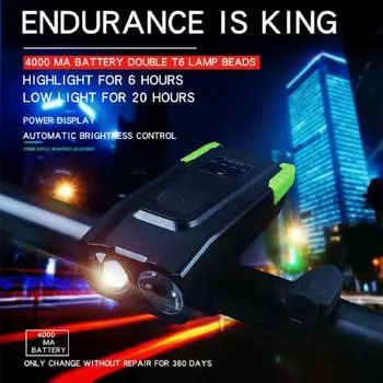 Супер яркий велосипедный фонарь с высоким люменом и электрическим звуковым сигналом с высоким децибелом, водонепроницаемый перезаряжаемый, простая установка, светодиодный велосипедный фонарь B красный