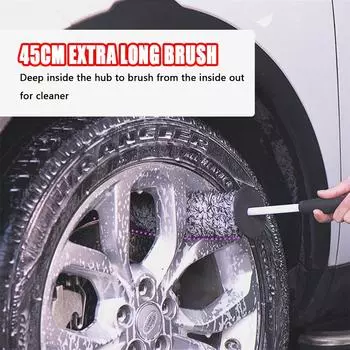 Супер щетка для мытья автомобиля, щетка для колес премиум-класса из микрофибры, нескользящая мягкая ручка, легко чистится, спицы для автомобильных колес, автомобильные аксессуары