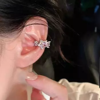 Супер блестящая звезда циркон ушная косточка клипса женская легкая роскошь премиум чувства без сережек серьги клипсы универсальные серьги
