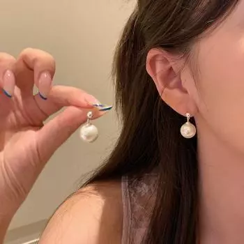 Super Shiny Three-Dimensional Flower Pearl Stud Earrings Women s Light Luxury Minority Fancy Elegant Earrings Unique and Beautiful Earrings S925 silver needle -12mm Pearl pair