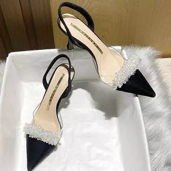 Super soft high sense elegant Korean version single shoes women 2024 Internet celebrity new niche design with skirt versatile high heels 35