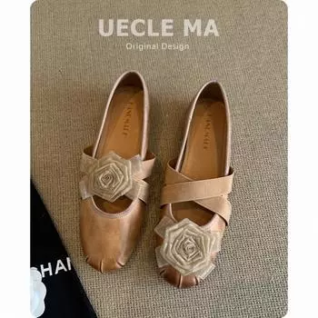 Super soft lambskin leather single shoes women s inner height increase polish ballet shoes evening shoes with skirts Mary Jane shoes 35