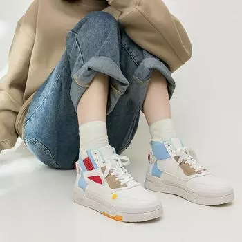 Super soft-soled high-top little white shoes women s shoes 2024 spring new platform shoes women s autumn and winter popular versatile sports shoes 35