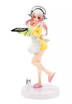Super Sonico Повседневная жизнь Специальное Время приготовления конфет Красивая девушка в фартуке Приз от Furyu Постер Крупный план фигурки Сонико-чан (Бонус включен)