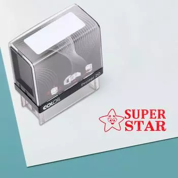 SUPER STAR Самоклеящаяся резиновая печать на заказ Colop Office Stationery P20 Mini Stamper 14 mm x 38 mm красный