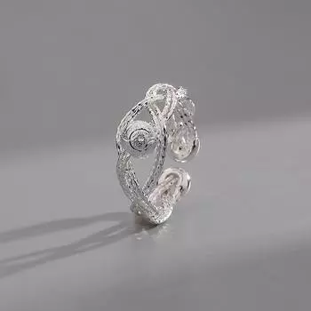 Супер сверкающее переплетенное кольцо, открывающееся легким роскошным дизайном, матовое круглое кольцо с китайским крестом и бусинами, прилив opening adjustable