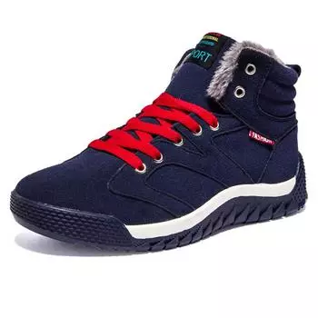 Супер теплая зимняя хлопковая обувь, повседневные ботильоны для мужчин, зимние ботинки 39 синий