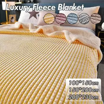 Супер теплые флисовые одеяла и пледы для взрослых, толстые теплые зимние одеяла для дома, супер мягкое пуховое одеяло, роскошные однотонные одеяла на двуспальных постельных принадлежностях S красный