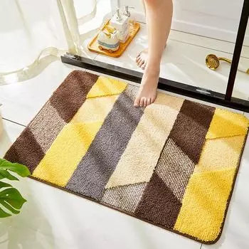 Super Thick Fluff Fiber Bath Mat Super Absorbent Super Non Slip Stripe Bathroom Carpets Rugs Bathtub Toilet Entrance Door Mat 40x60cm синий