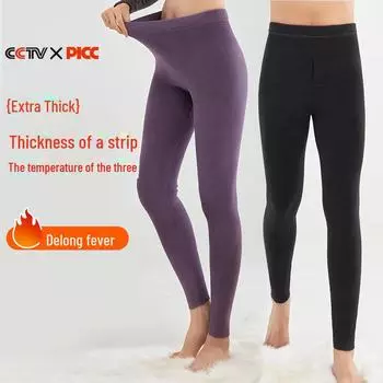 [Супер толстые] Унисекс немецкие бархатные высокоэластичные теплые брюки: Антибактериальные, термостойкие леггинсы для осени/зимы - Plus Velvet Thick Leggings Women s 3XL темно-серого