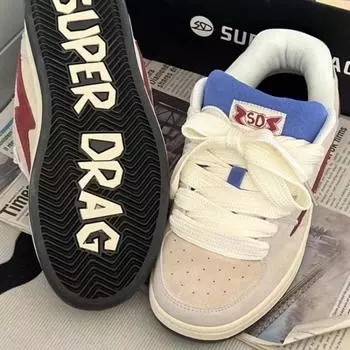 Супер тянущиеся кроссовки для хлеба флип мех сплайсинг ретро скейтборд обувь женская низкая повседневная обувь прилив молния письмо ниша скейтборд обувь 35 серый