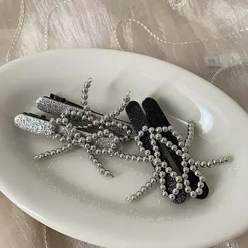 Супер Вспышка Металлический Бант Заколка Челка Зажим Аксессуары Для Волос Головной Убор Боковая Зажим