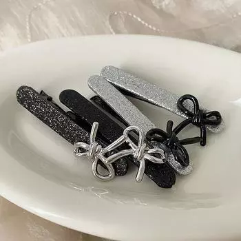 Супер Вспышка Металлический Бант Заколка Для Волос Niche Sweet Cool Girl Универсальная Заколка Для Челки Боковая Заколка