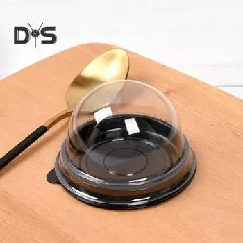 Супер ветер 50 шт. контейнер для кексов одноразовый пищевой пластик с одним отделением держатель для кексов коробка для свадьбы чёрный