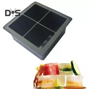 Супер ветровая форма для льда, гигантская 4 сетки, силиконовая квадратная форма для изготовления кубиков льда для кухни